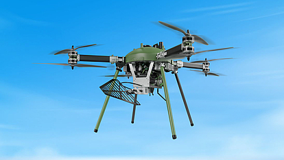 Aerial Spectrum Intelligence – LS telcom Drone Solutions for Defense & Security LS telcom drone for airborne spectrum monitoring and signal analysis, enhancing situational awareness.